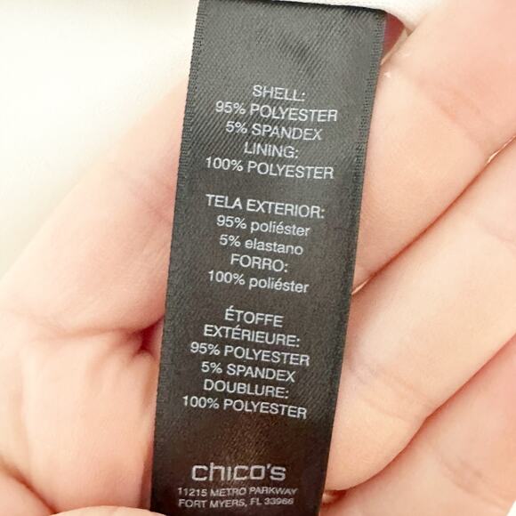 Chico's Size 1 Travelers Collection Textured Knit Bomber Jacket Women's Size Med - Picture 8 of 12